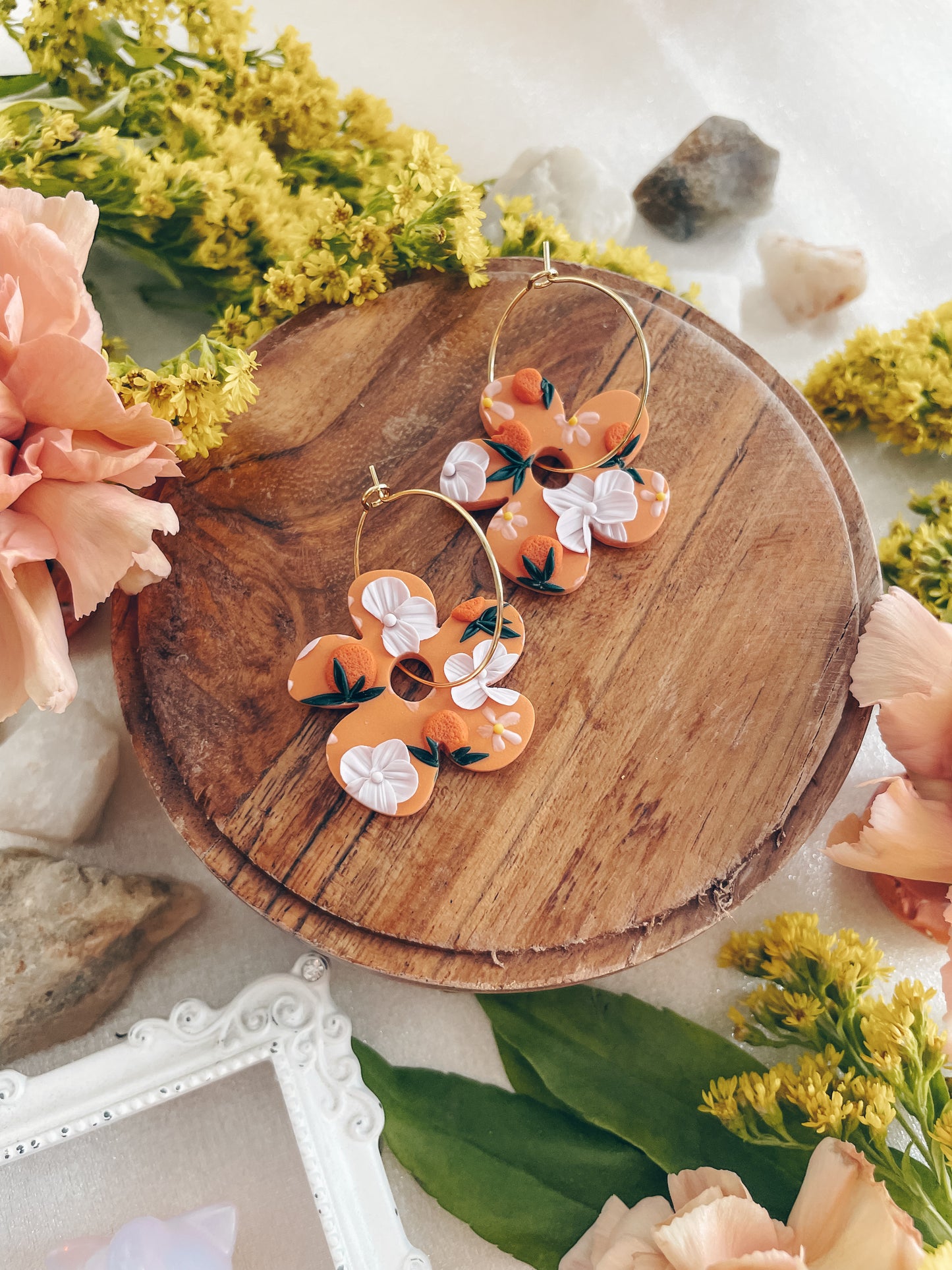 The Orangesicle Floral Hoops