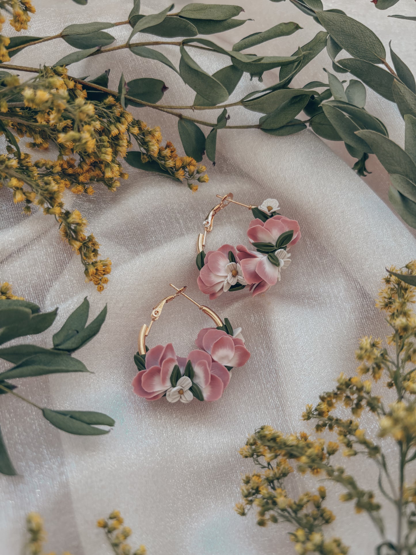 Double Sided Summer Floral Hoops