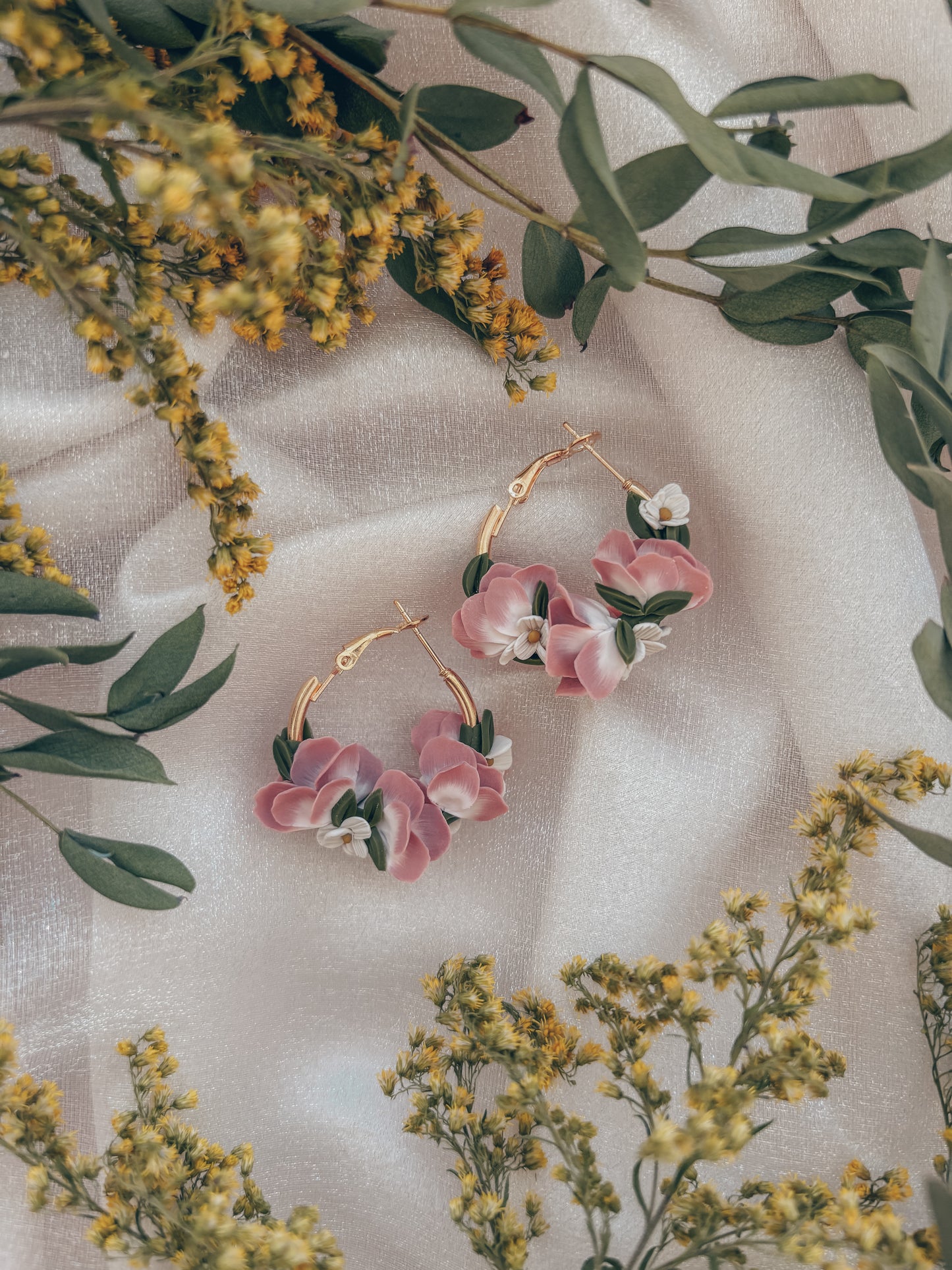 Double Sided Summer Floral Hoops